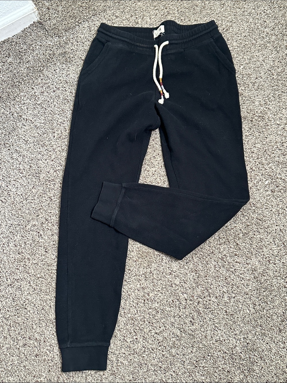 Pact organic cotton Black Thermal Jogger Pants with Drawstring size s - Picture 3 of 8